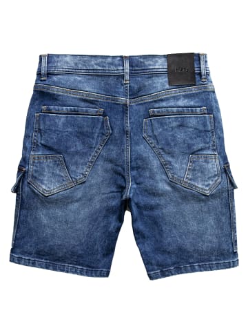 Humy Stretch Denim Shorts im Cargostyle mit Knopfleiste A&S in Dunkelblau