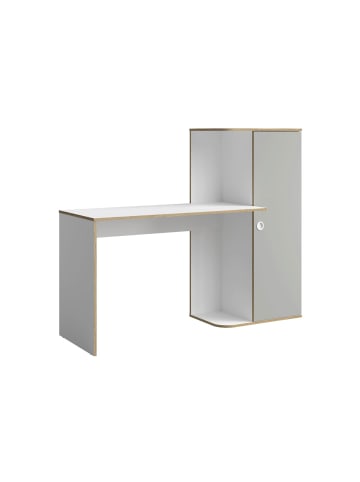 Feldmann-Wohnen Schreibtisch Pinio weiß, lichtgrau 160 / 53 / 128cm