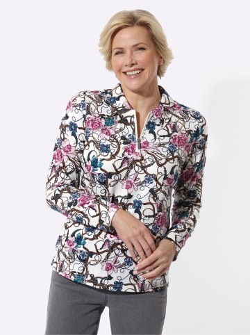 WITT WEIDEN Poloshirt in ecru-rosé-bedruckt