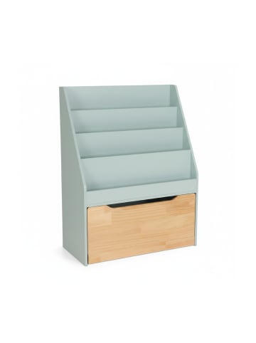 relaxdays Bücherregal Kinder in Türkis/ Natur - (B)60 x (H)80 x (T)30 cm