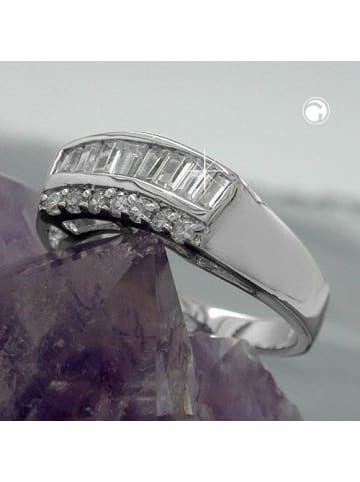 Gallay Ring 7mm mit vielen Zirkonias glänzend rhodiniert Silber 925 Ringgröße 60 in silber