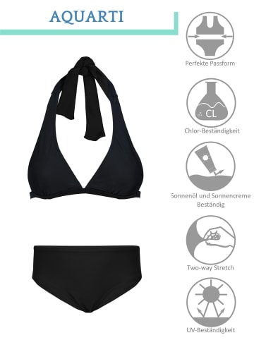 Aquarti Mädchen Bikini Set Zweiteilig Bikinislip Bustier in schwarz