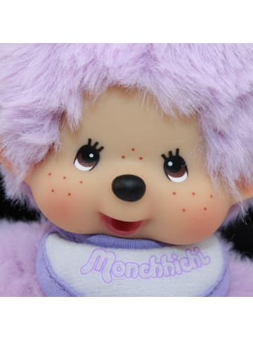 Monchhichi Junge Lila | 13 cm | Monchhichi Color Puppe | mit lilafarbenem Lätzchen