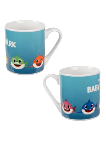 United Labels Baby Shark Tasse - 5 Sharks  230 ml in blau