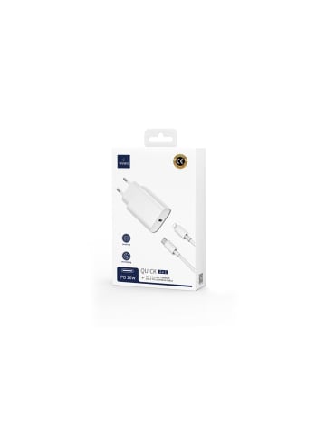 WIWU WIWU Wandladegerät Wi-U001 PD 20W 1x USB-C  + Kabel USB-C in Weiß