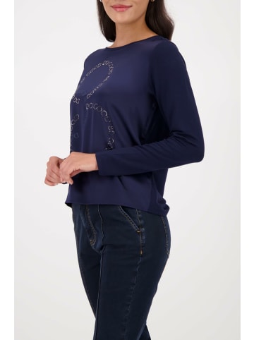 monari Rundhalspullover für Damen in dunkel-blau