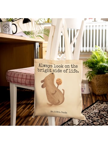 Mr. & Mrs. Panda Schultertasche Hund Keks Design mit Spruch in Weiß