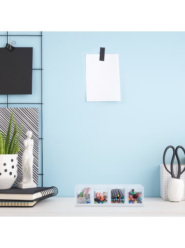 relaxdays Schubladenbox in Transparent - (B)25 x (H)6 x (T)17,5 cm