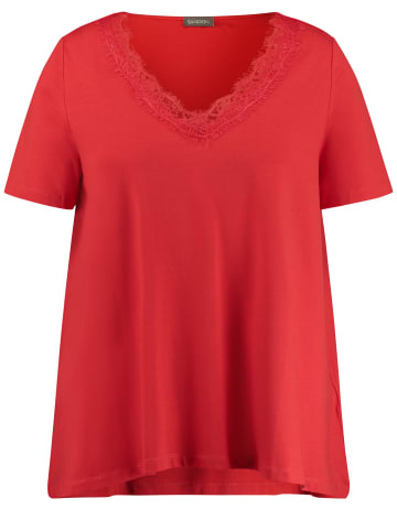 SAMOON T-Shirt Kurzarm Rundhals in Power Red