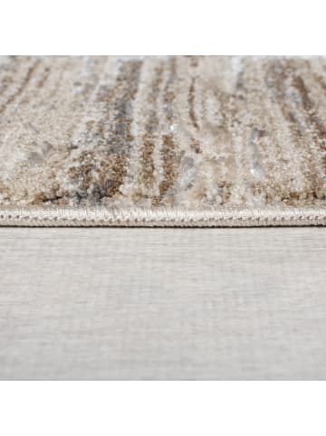 KADIMA DESIGN Teppich Kurzflor Strapazierfähig DALE Backstein Muster Wohnzimmer in Taupe