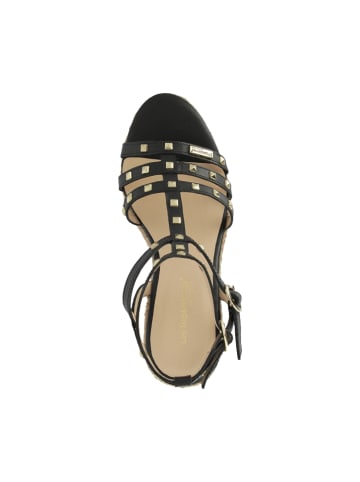 Les Tropéziennes par M Belarbi Lili Keil Sandalen aus Leder Schwarz