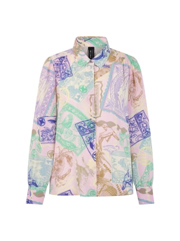 MARC CAIN COLLECTIONS Hemdbluse mit Stamps Print in Pink Tulle