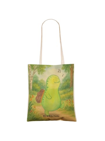 Mr. & Mrs. Panda Tote Bag Schildkröte Pfeifen Design ohne Spruch in Weiß