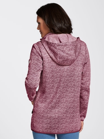 WITT WEIDEN Strickfleece-Jacke in bordeaux-weiß-gemustert