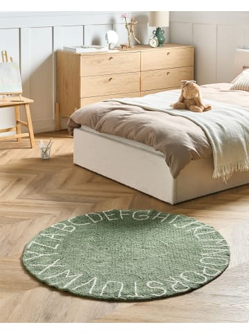 Beliani Kinderteppich VURGUN in Grün/Weiß - (W) 120 x (L) 120 cm