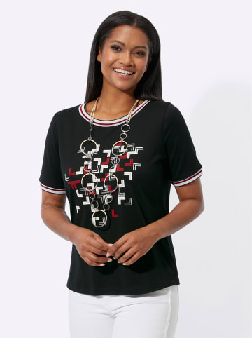 WITT WEIDEN Rundhals-Shirt in schwarz-bedruckt