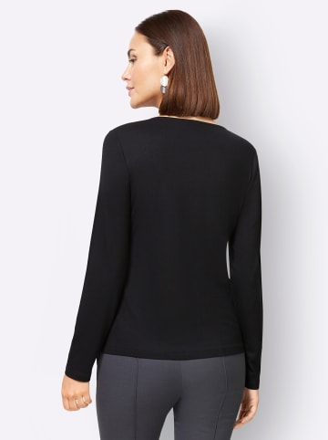 creation L Langarmshirt in schwarz