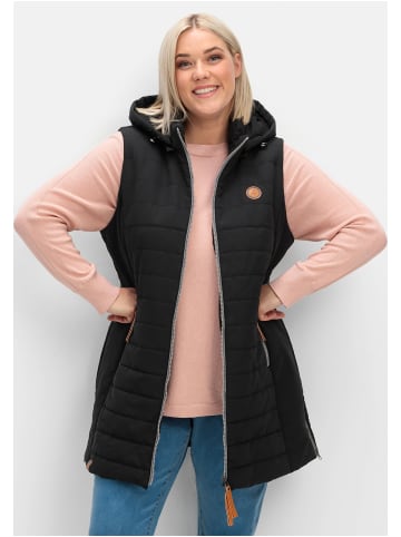 sheego Longsteppweste in schwarz