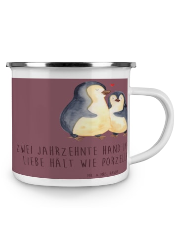Mr. & Mrs. Panda Camping Emaille Tasse 20. Hochzeitstag Porzella... in Kaffa Coffee