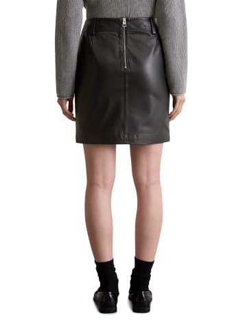 Marc O'Polo Leder-Minirock regular in Schwarz