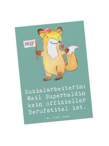 Mr. & Mrs. Panda einzelkarte Sozialarbeiterin Heldin mit Spruch in Meeresbrise