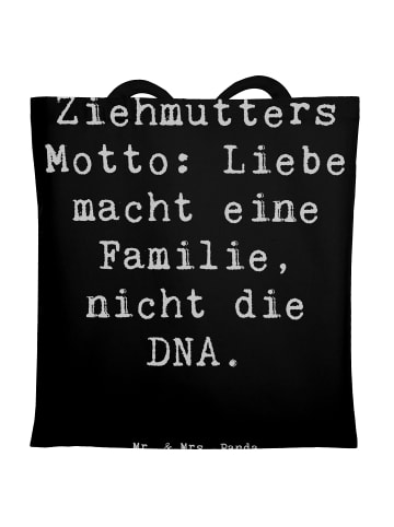 Mr. & Mrs. Panda Tragetasche Ziehmutter Liebe mit Spruch in Schwarz