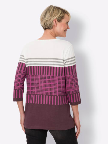 Sieh an! Druck-Shirt in ecru-burgund-bedruckt