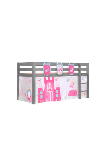 58 aufm Kessel KINDERBETT Karolina 210x114x106 Massivholz Grau Textilset Princess 3
