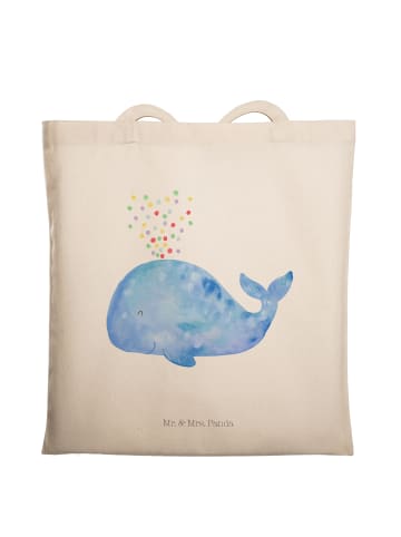 Mr. & Mrs. Panda Umhängetasche Wal Konfetti ohne Spruch in Creme