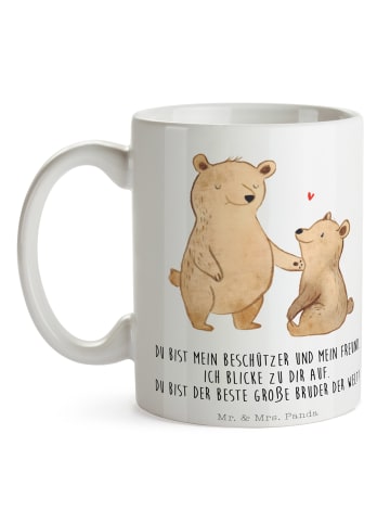 Mr. & Mrs. Panda Kaffeetasse Bär Großer Bruder mit Spruch in Weiß