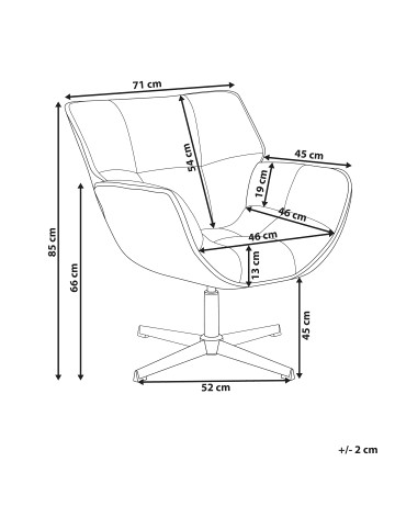 Beliani Sessel AUMA in Beige/Schwarz - (W) 71 x (H) 85 x (L) 78 cm