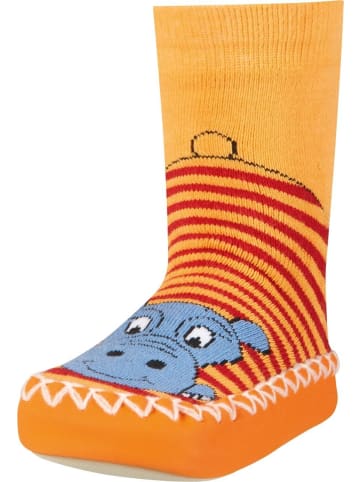 Playshoes Kinder Hausschuh "Hüttenschuh Nilpferd" in Rot