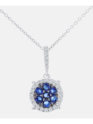 Diamant L'éternel Halskette mit Anhänger aus 375 Weißgold mit Diamant mit Saphir