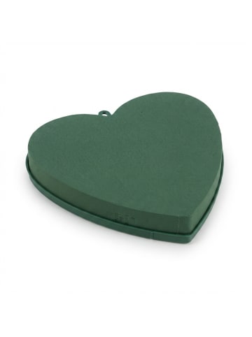 relaxdays 2 x Steckschaum "Herz" in Grün - (B)26,5 x (H)26,5 x (T)4 cm