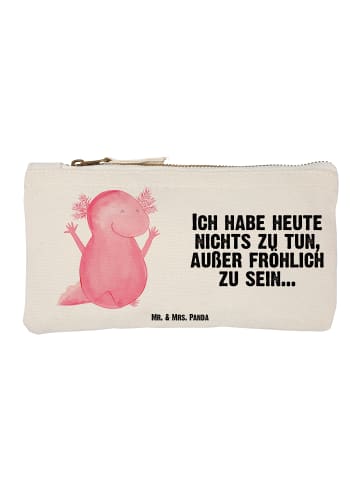 Mr. & Mrs. Panda Schminktasche Axolotl Hurra mit Spruch in Weiß