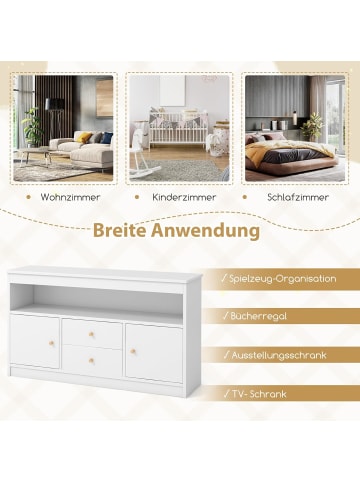 COSTWAY Spielzeugschrank Kinder in Weiß