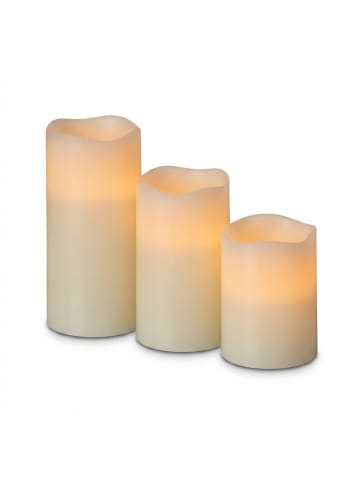 relaxdays 6 x LED-Kerze in Creme - Ø7 cm