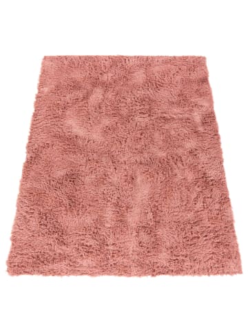 KADIMA DESIGN Hochflor Teppich Shaggy waschbar Unifarben Schlafzimmer in Fuchsia