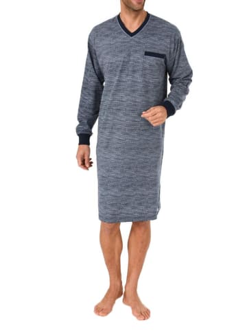 NORMANN Nachthemd langarm Bündchen print - 70195 in blau