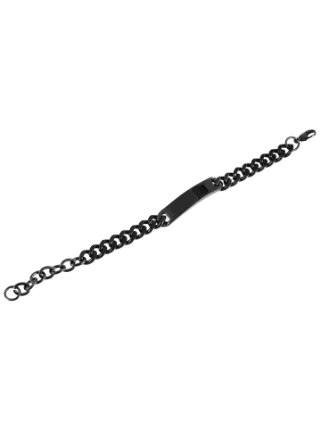 Adeliás Unisex Armband – Panzerarmband aus Edelstahl 17 cm in schwarz