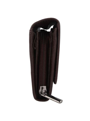 mano Donna Giulia Geldbörse Leder 19,5 cm dunkelbraun