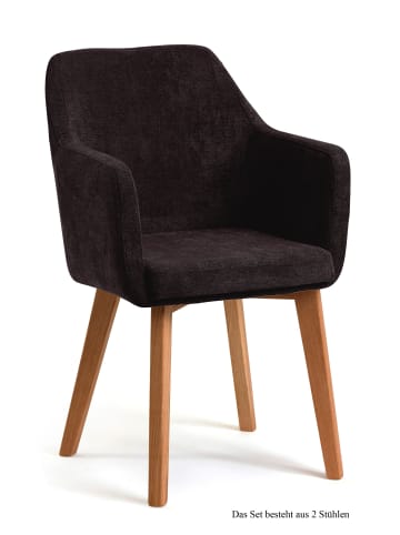 58 aufm Kessel ARMLEHNSTUHL (2er-Set) Darleen 57x87x60 Eiche geölt/Espresso