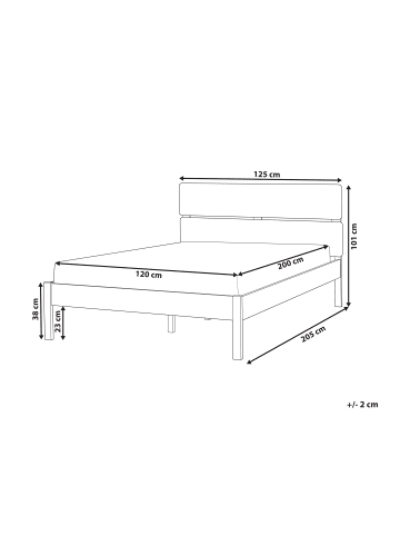 Beliani Doppelbett BOISSET in Braun - (W) 125 x (H) 101 x (L) 205 cm