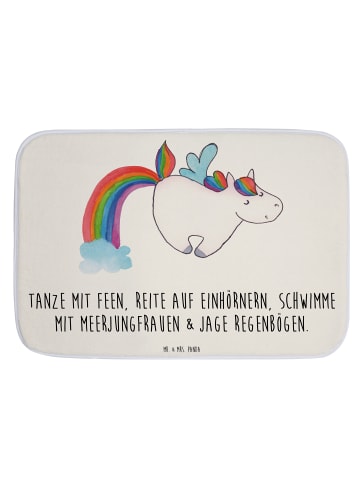 Mr. & Mrs. Panda duschmatte Einhorn Fliegendes Pferd mit Spruch in Weiß