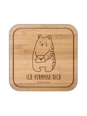Mr. & Mrs. Panda Untersetzer Kork Bär Vermissen mit Spruch in Transparent