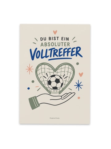 Mr. & Mrs. Panda Postkarte Fußball herzlich Design mit Spruch in Weiß