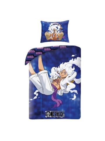 One piece One Piece Bettwäsche Set aus Baumwolle Bettdeckenbezug 140 × 200 in Blau