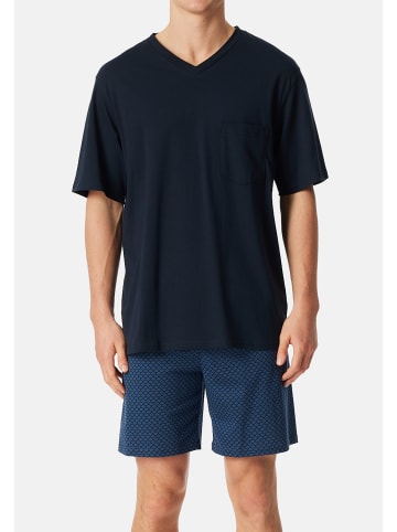 Schiesser Schlafanzug Comfort Essentials in Atlantikblau