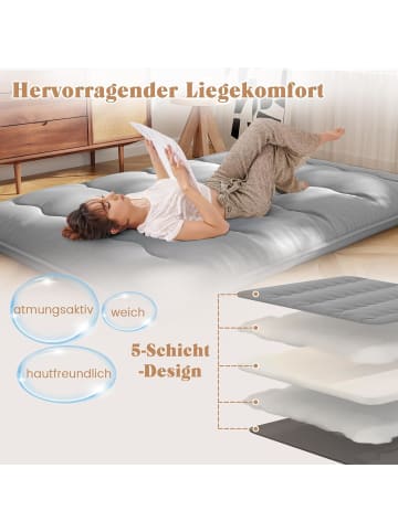 COSTWAY Tatami-Matte Bodenmatratze 140 x 200 cm in Grau