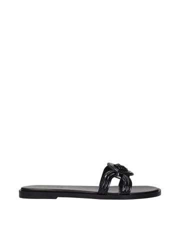 Versace Schwarz Leder Hausschuhe